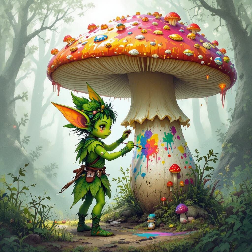 Forest Sprite Graffiti Art in Rackham, Froud, and Miyazaki S...