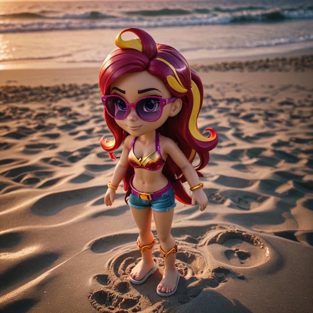 Sunset Shimmer: Beach Day in Cinematic Style