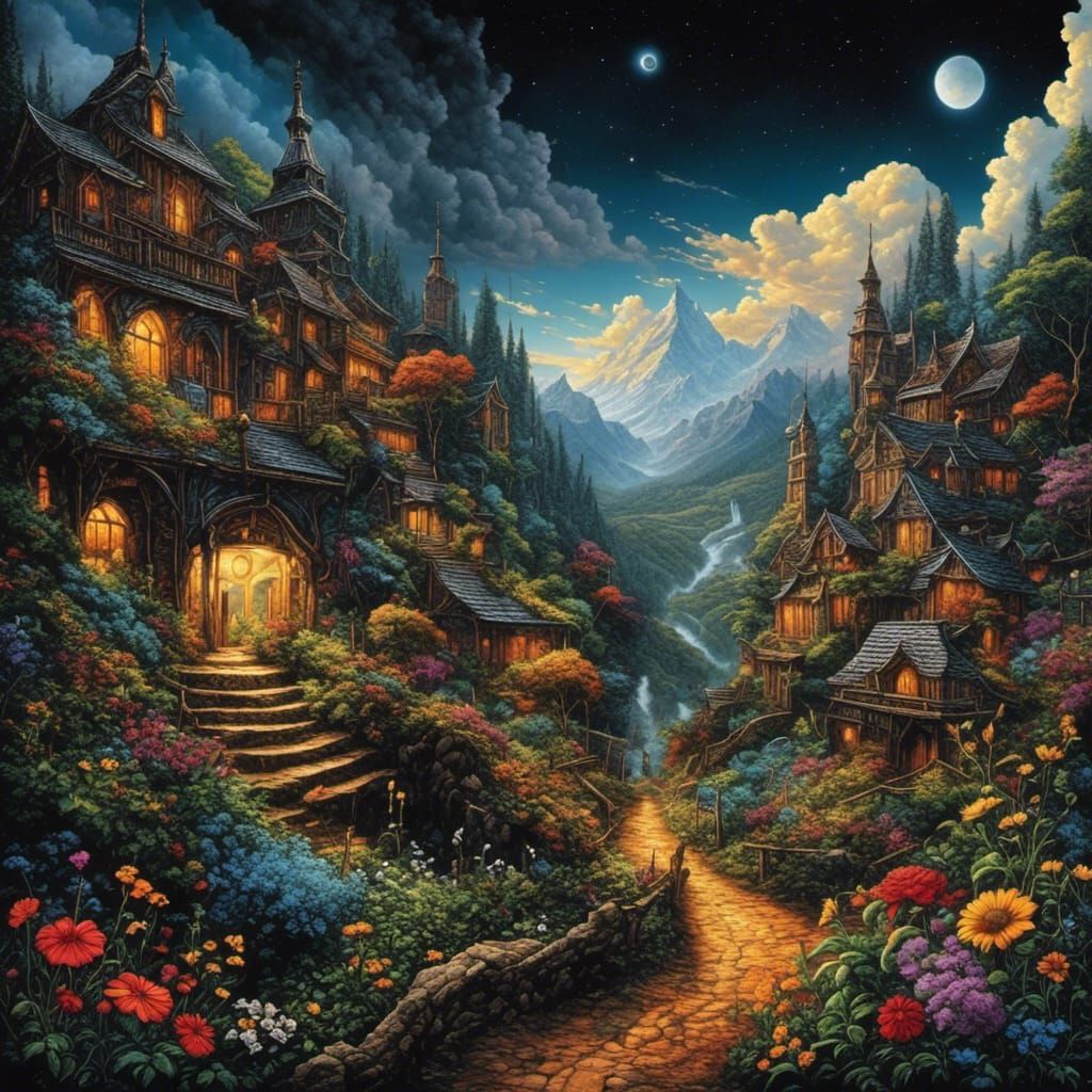 Cosmic Lightning Dream Featuring a Whimsical Creature