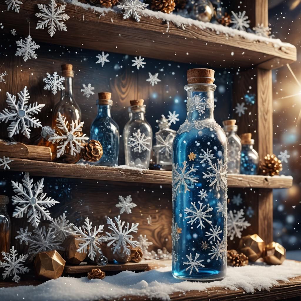 Snowflake and Diamond Bottle: Fantasy Concept Art