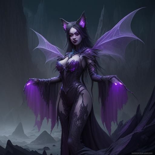 Crystal Vampire Vixen: Detailed Matte Painting