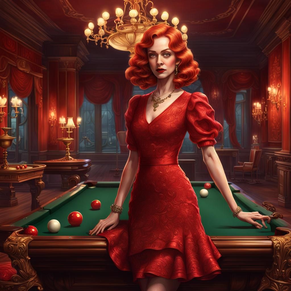 Miss Scarlet in Billiard Room with Candlestick