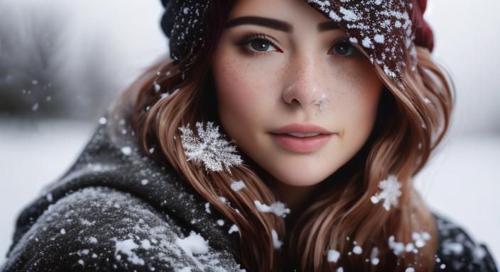 Photorealistic Portrait in Snow with HDR Lighting
