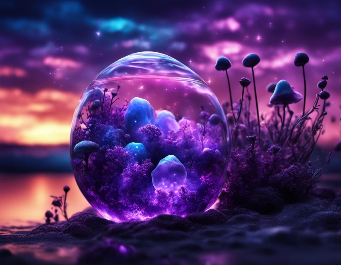 Blissful Summer with Bioluminescent Glow in Faberge Style