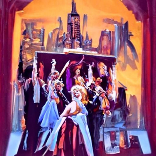 Musical Theater Scene as Oil Painting