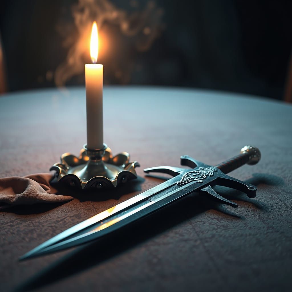 Sword and Candle: Detailed Matte Painting in 8K