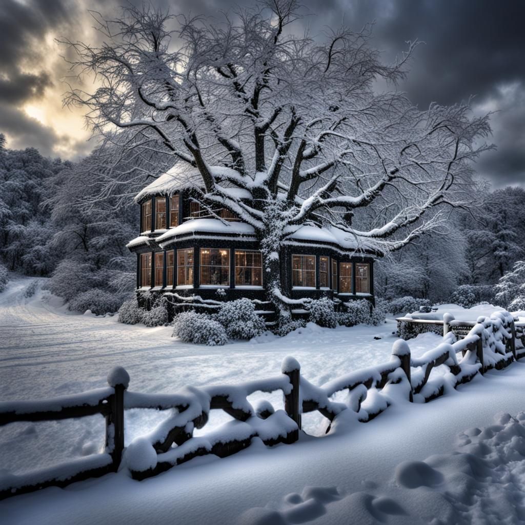 Hyperrealistic Snow Scene in High Definition