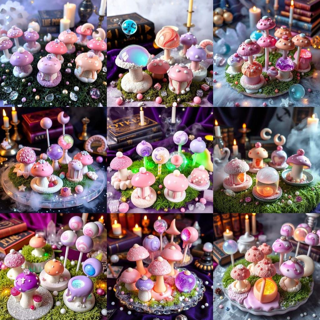 Magical Mushroom Cakes with Fairycore Y2K Aesthetic