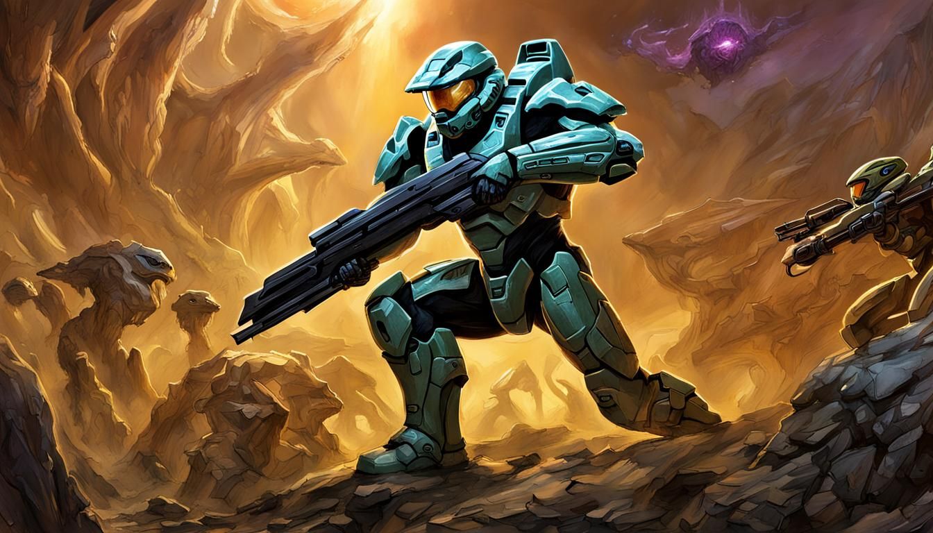 Master Chief Battles Zerg Horde