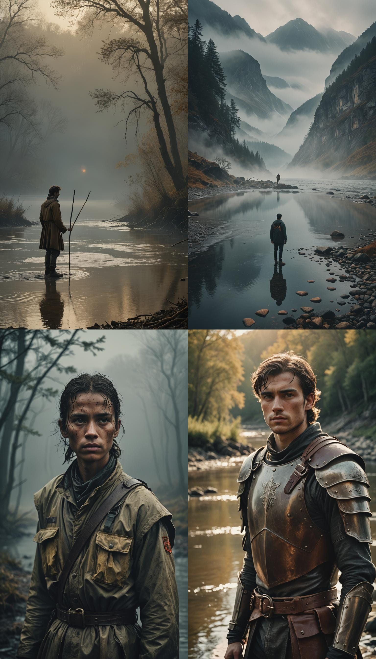 Cinematic River Scene of Endless Toil