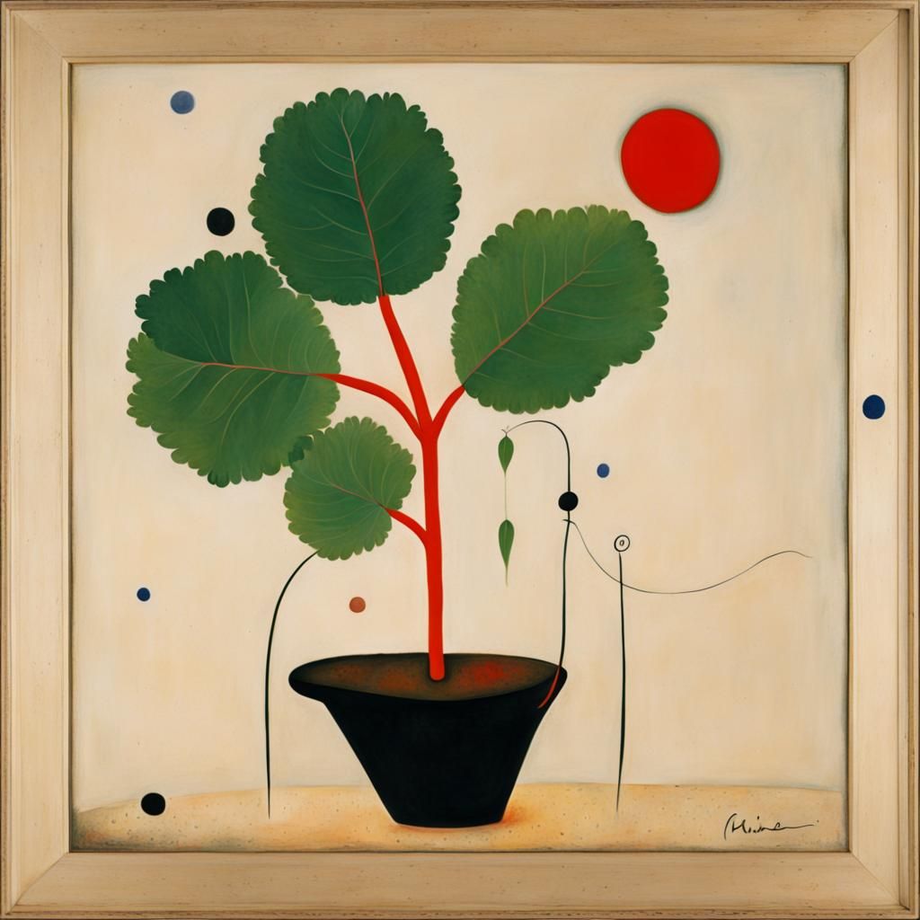Rhubarb Plant in Surrealist Style