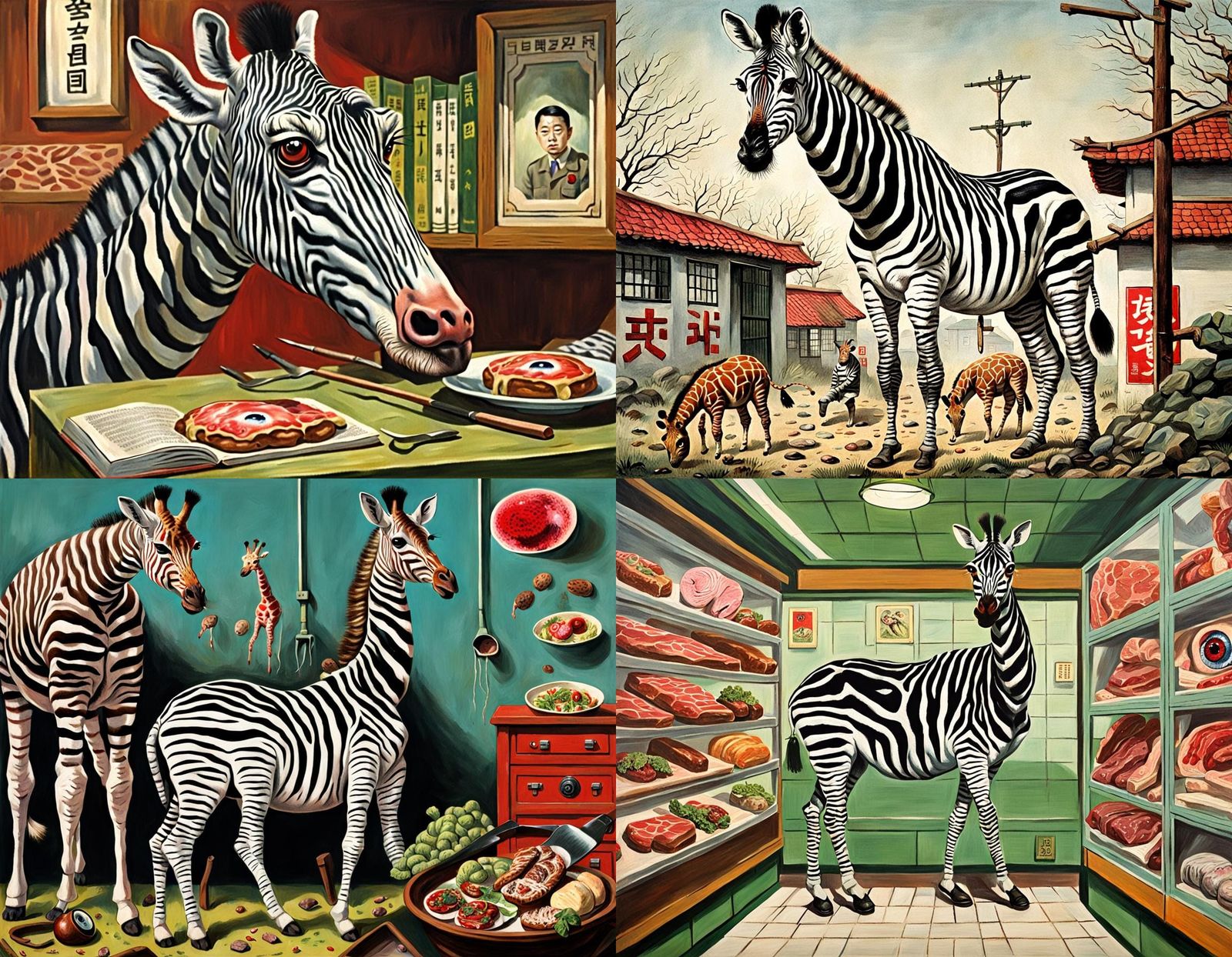 Ladybird Book Style Zebra-Giraffe Horror Hybrid