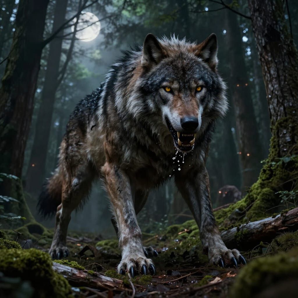 Slavic Volkolak Forest Guardian in Detailed Digital Art