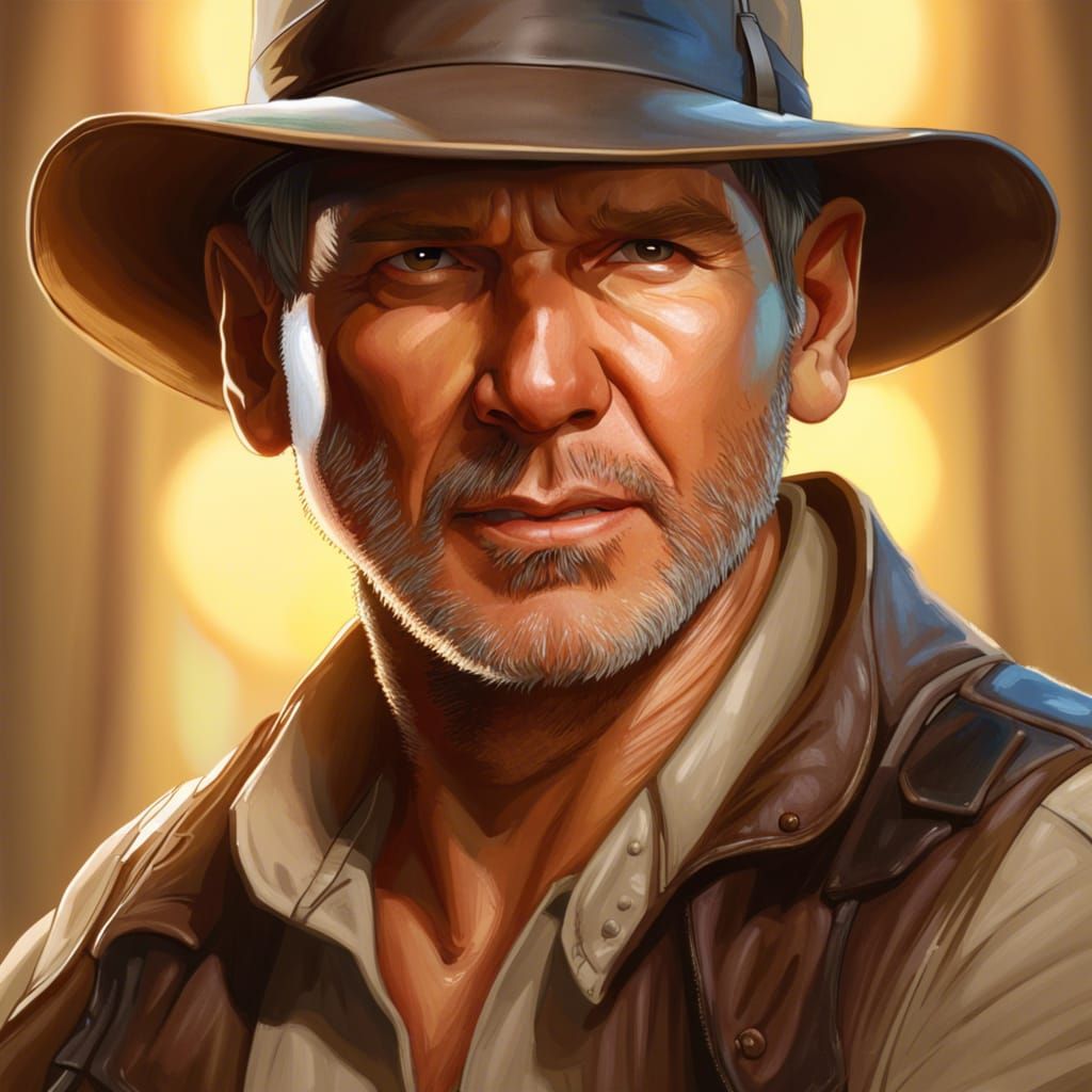Hyperrealistic Portrait of Indiana Jones