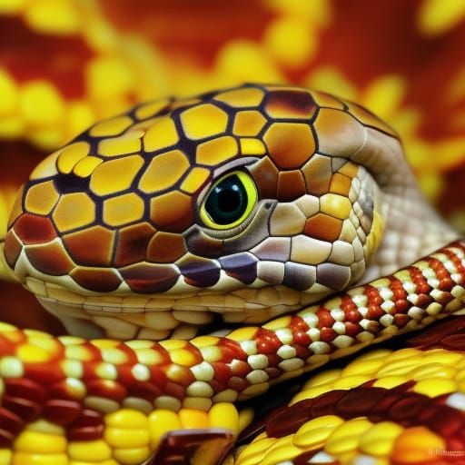 American Corn Snake in Autumn Colors