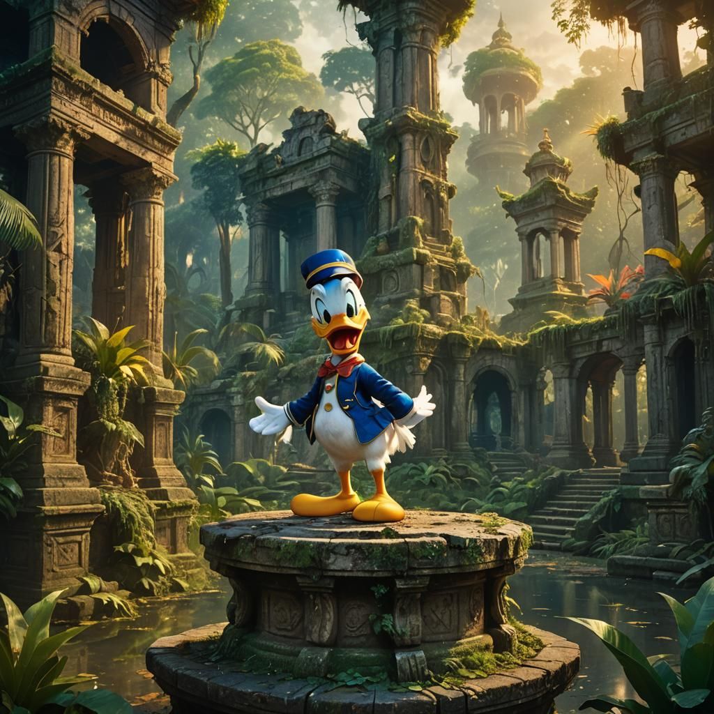 Donald Duck in Jungle Fantasy Concept Art
