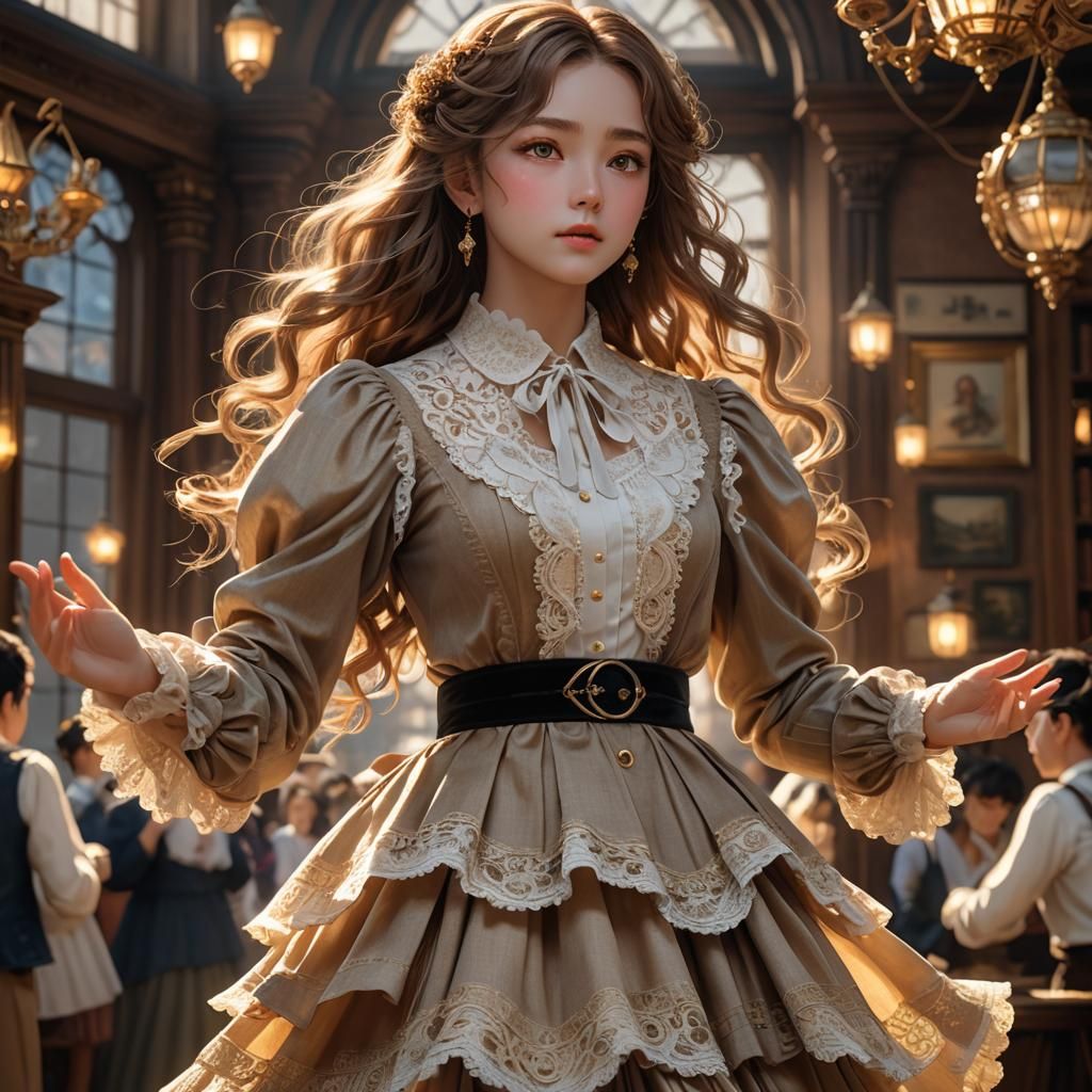 Female Conjuror in Anime Art Style With Energy