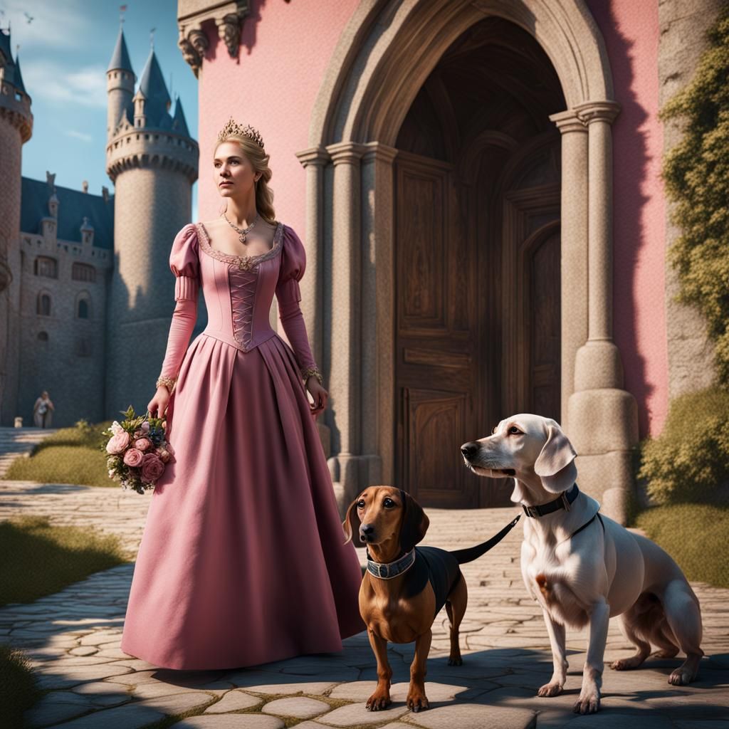 Princess and Prince Enter Bavarian Castle