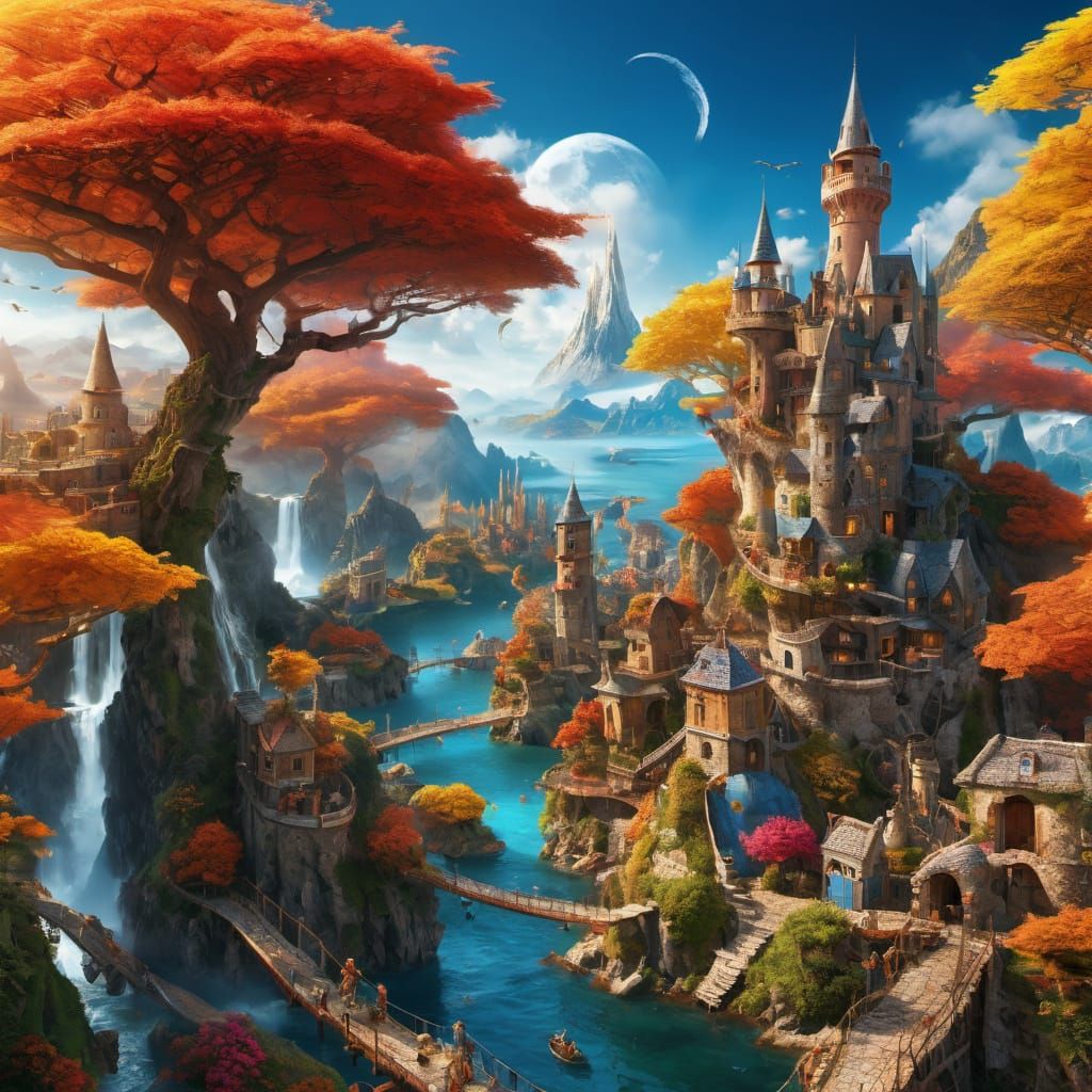 Ethereal Windows to a Fantastical Realm in 8K Resolution