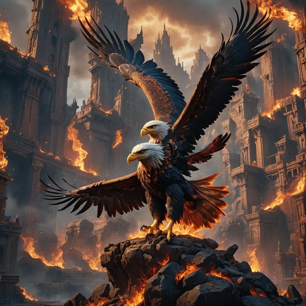 Fiery Eagle Fantasy Concept Art