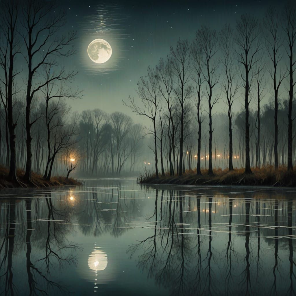 On a rural pond