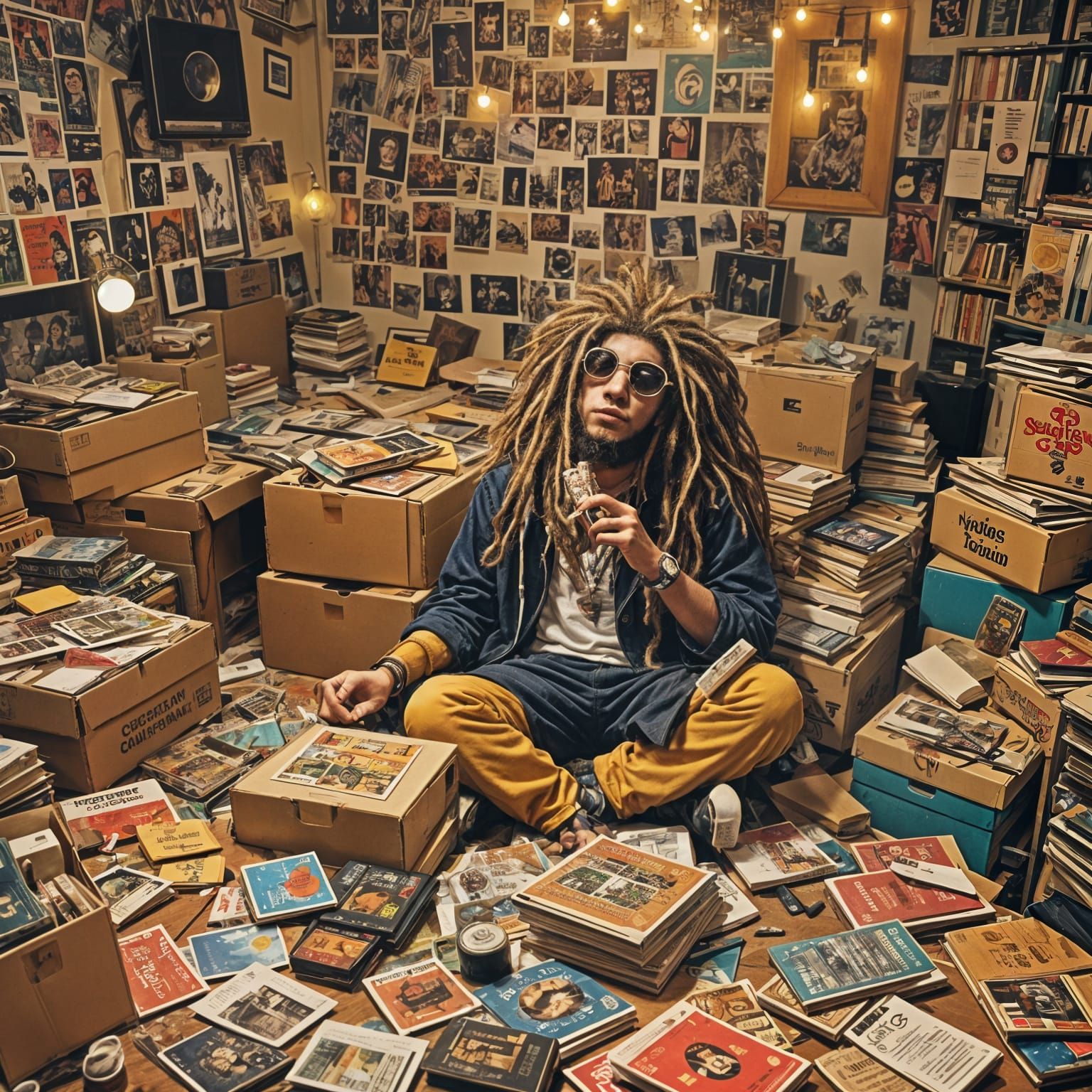 Dreadlock Cat Smoking Catnip in Dorm Room