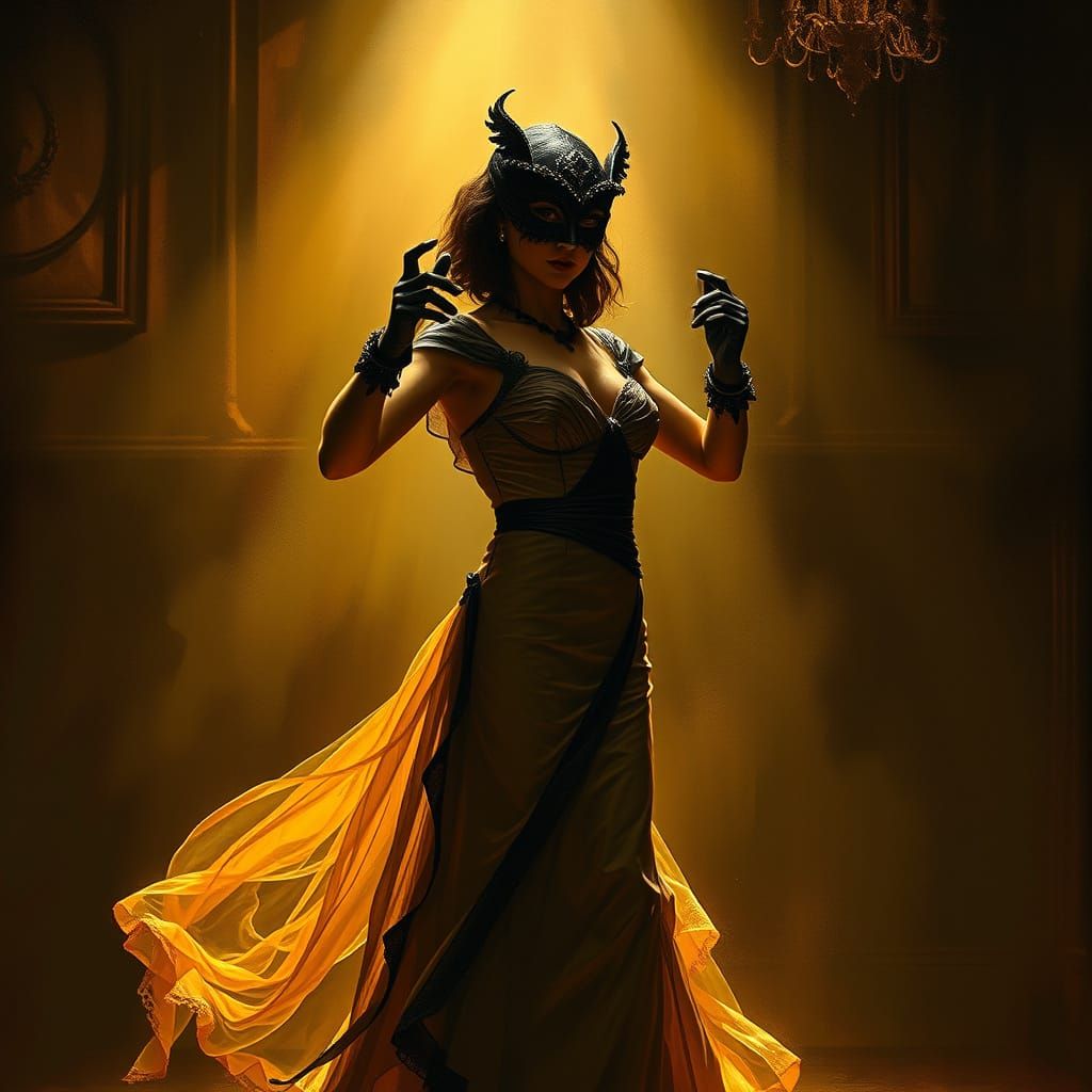 Victorian Tango Dancer in Ash Thorp Style