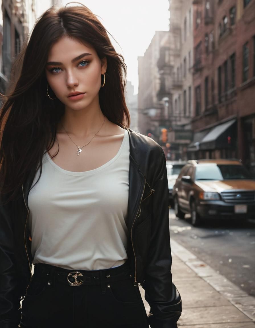 Gritty Urban Portrait: Moody New York City Woman