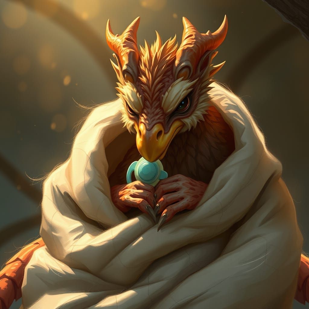 Cute Griffin Sucking Pacifier in Blanket
