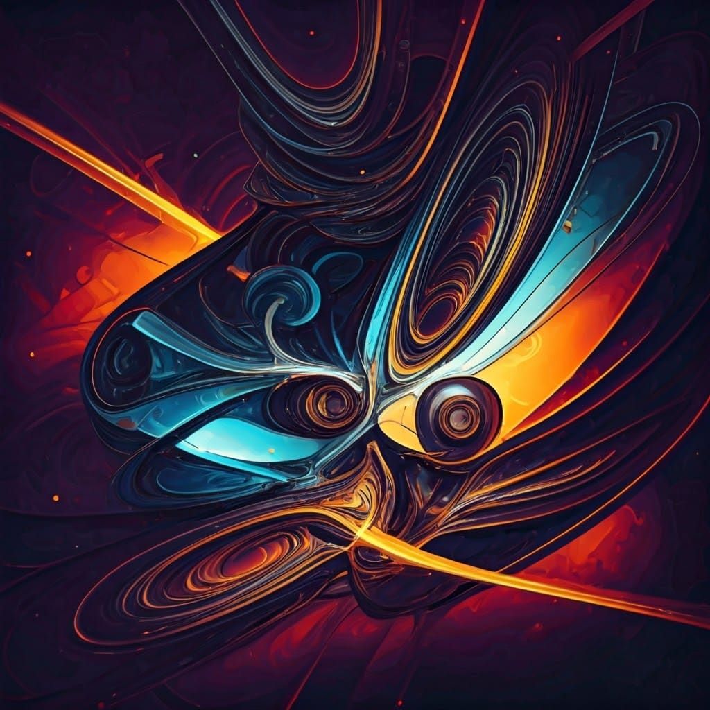 Exciting Abstract Scene with Dynamic Shapes and Colors