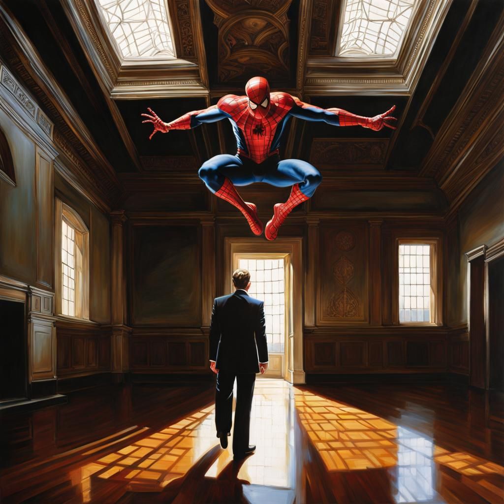 Spider-Man Anatomical Model Walks Upside Down