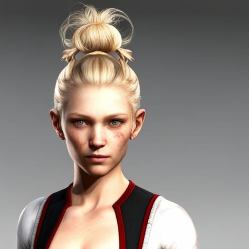 Portrait of a Blonde Maid in Fantasy Art Style