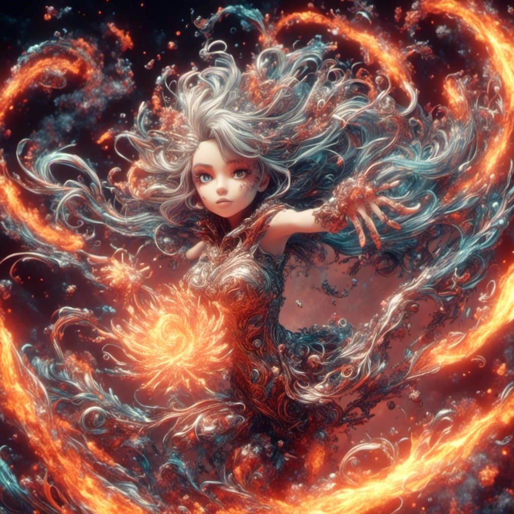 Holly Quinn Anime Action Scene in Cel-Shaded Style