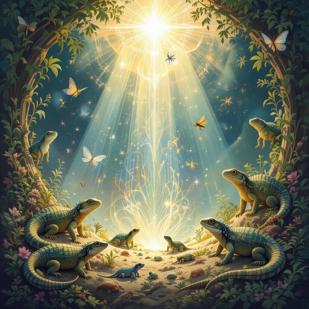 Divine Light Manifests as Mystical Reptiles and Insects