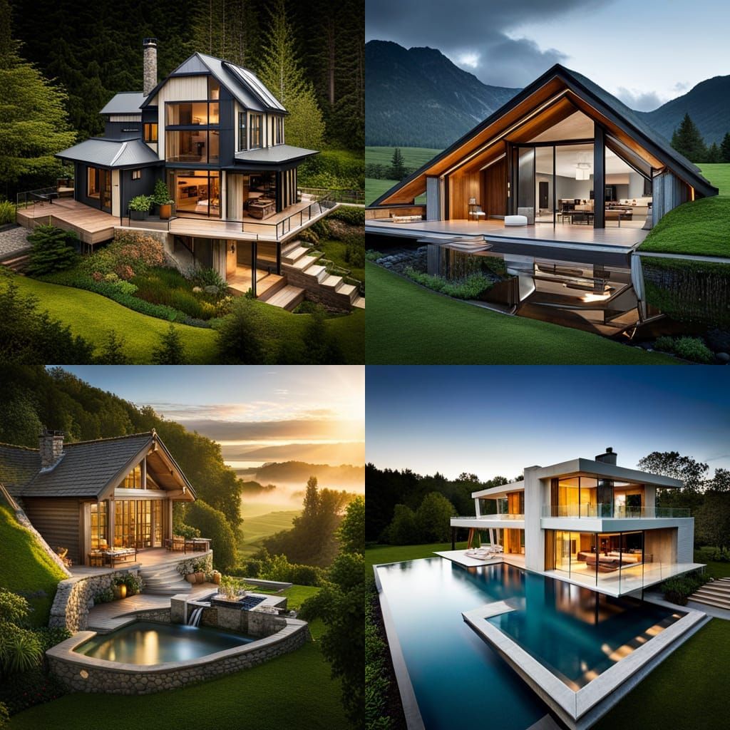 Futuristic House with Happy Inhabitant