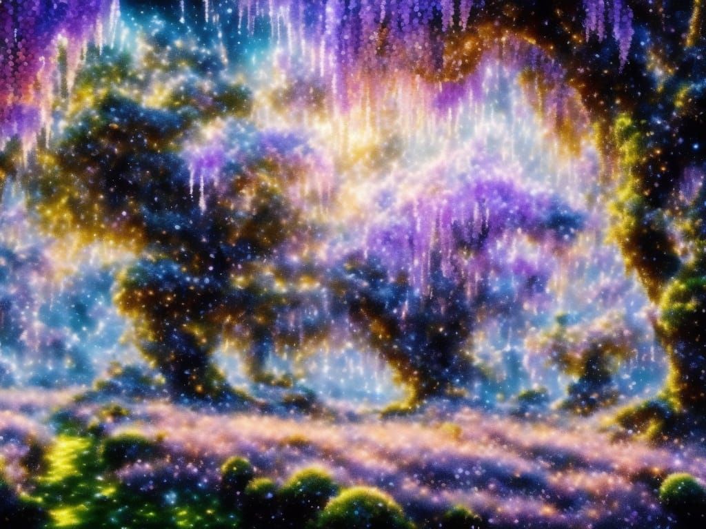 Surreal Cherrywood Cottage Drifting in Pastel Sky