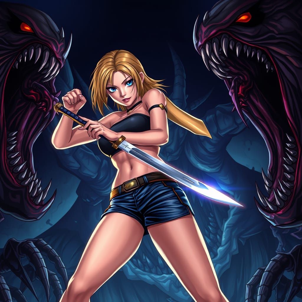 Confident Aya Brea Fights Monstrous Creatures in Cyberpunk S...