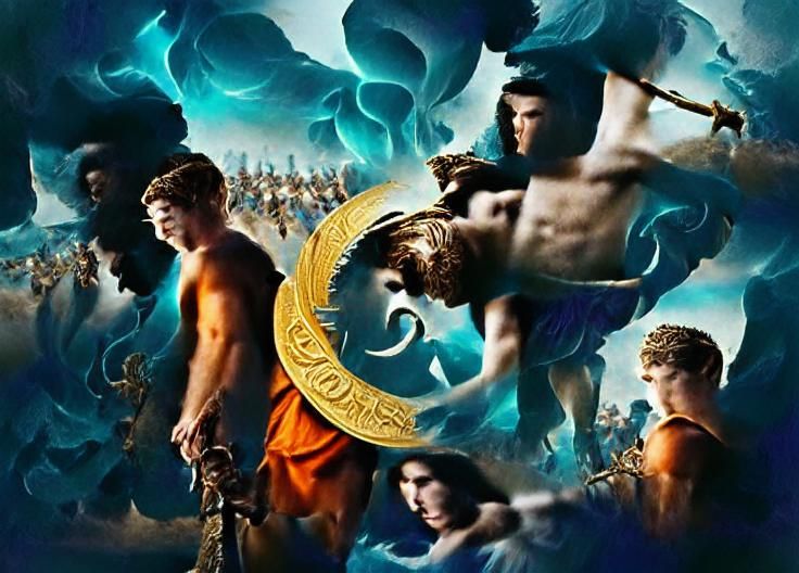 Epic Depiction of Greek Gods on Mount Olympus