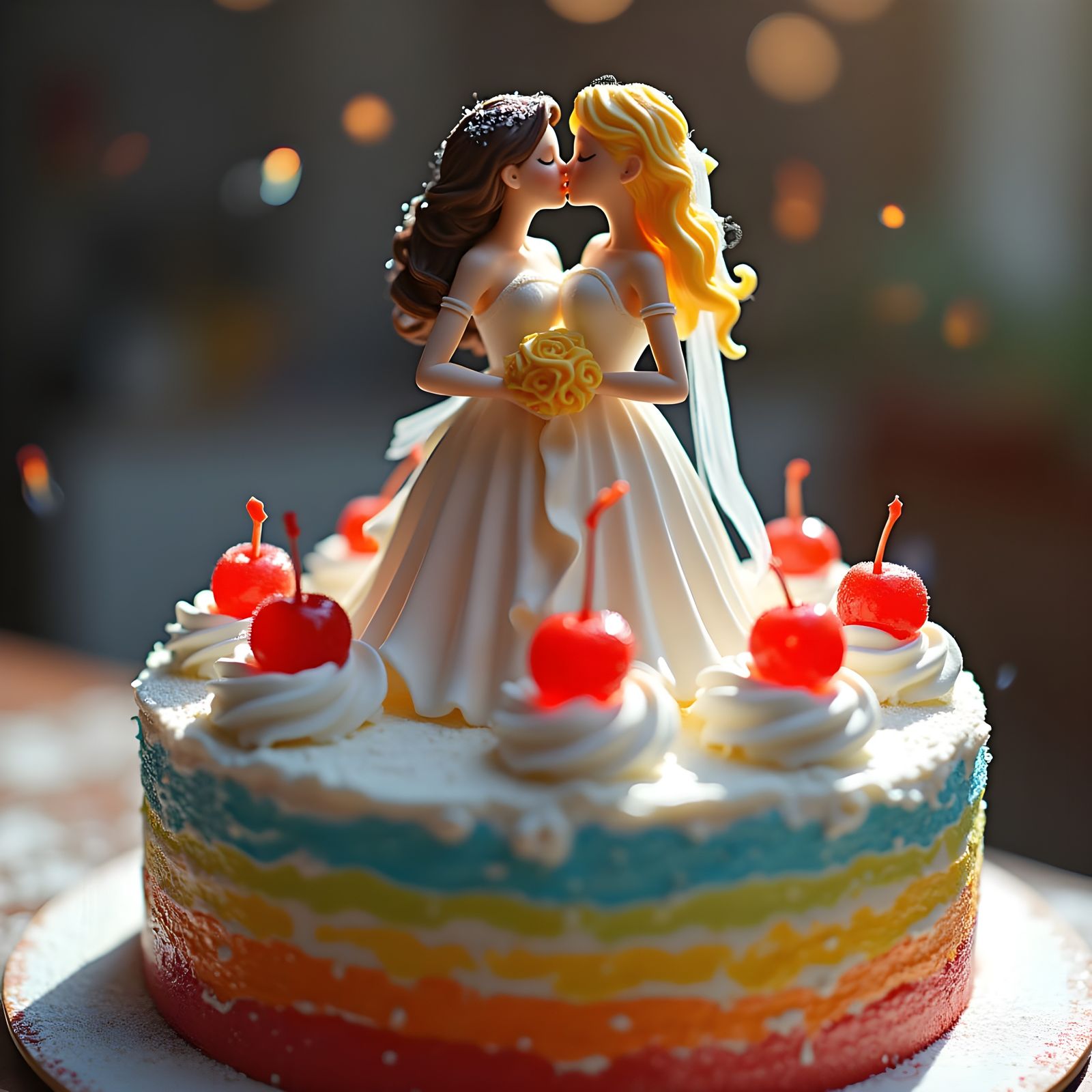 Elegant LGBT Wedding Scene in Hyperrealistic Style