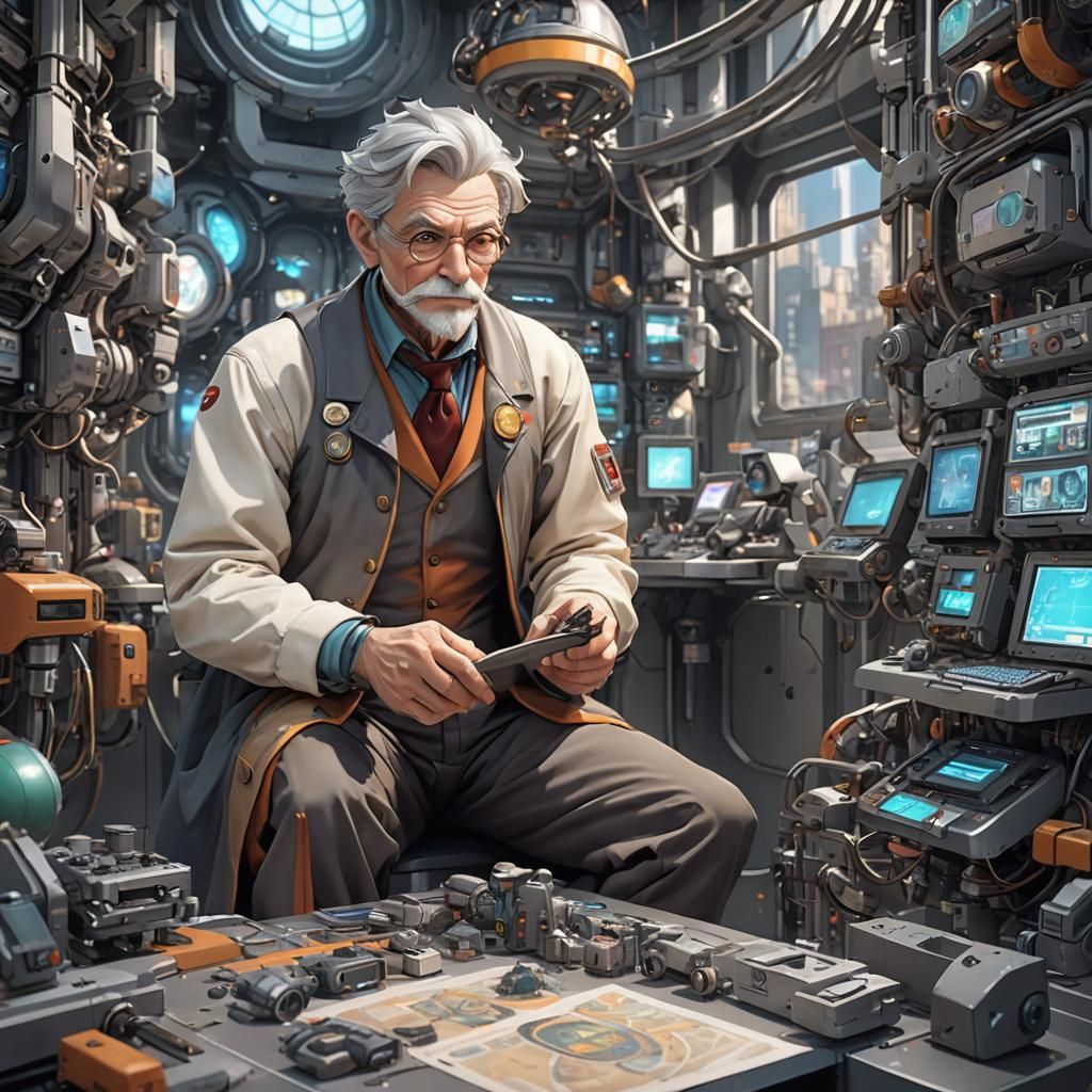 Dr. Geppetto's Retrofuturist Creation: 3D Anime Art