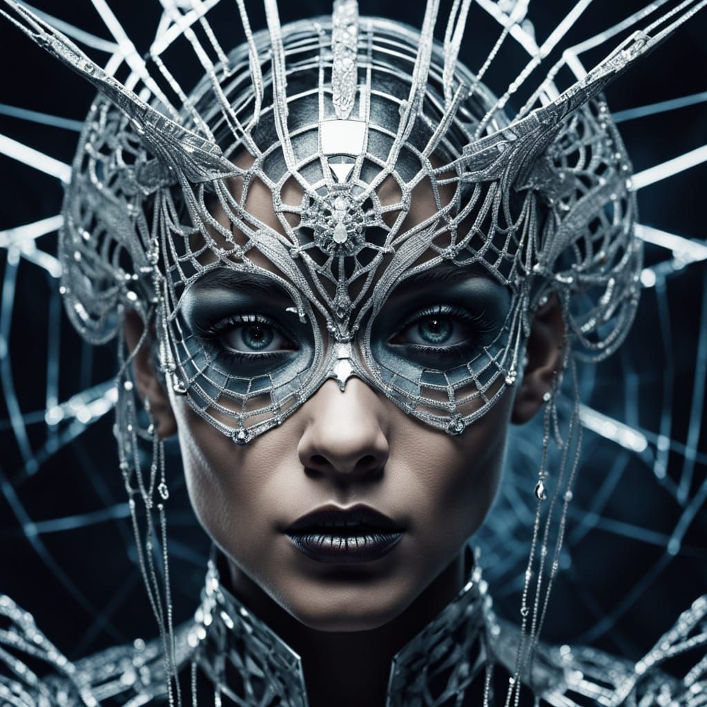 Cyberpunk Angel Portrait in Neo-Noir Style with Retro-Futuri...