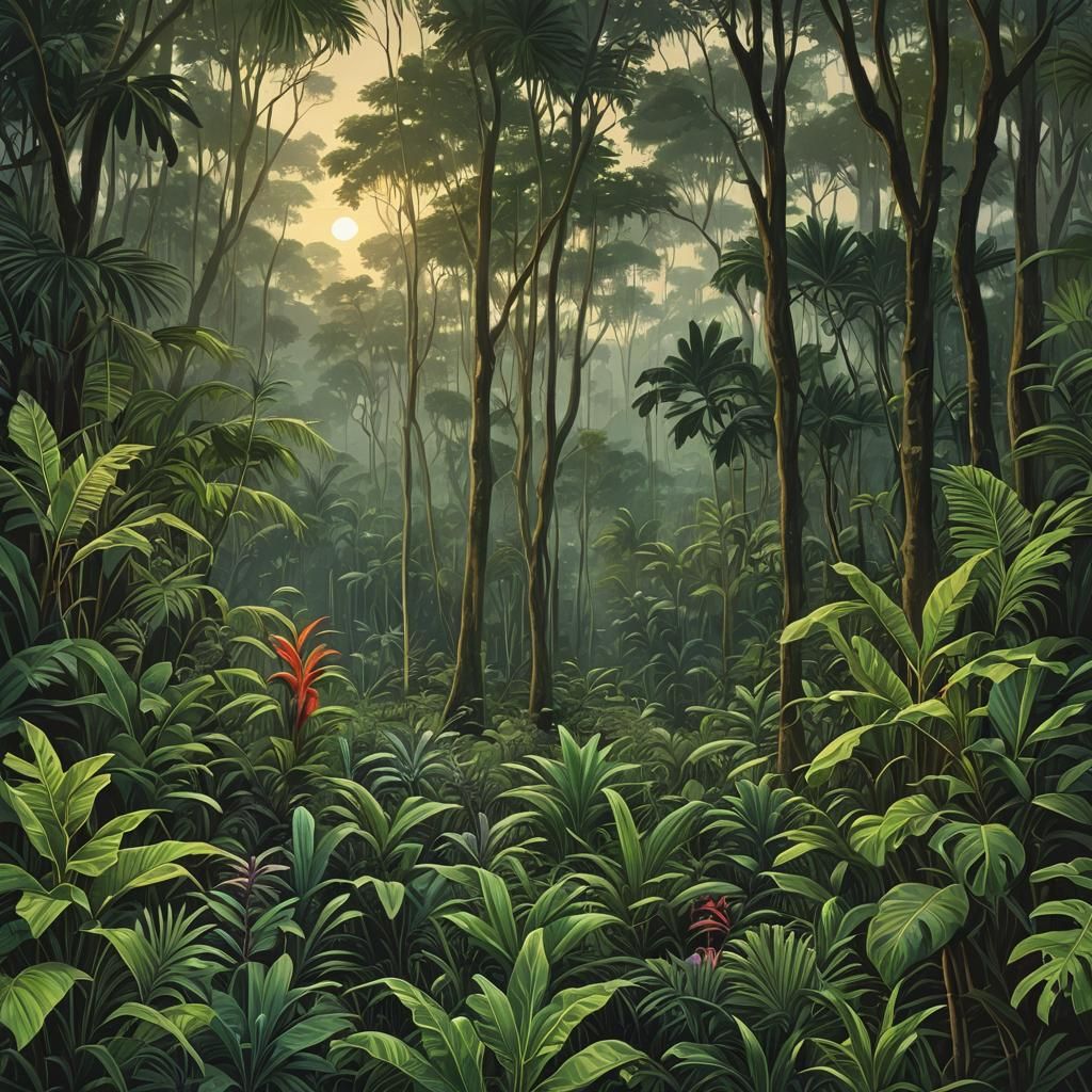 Twilight Serenity in a Tropical Forest