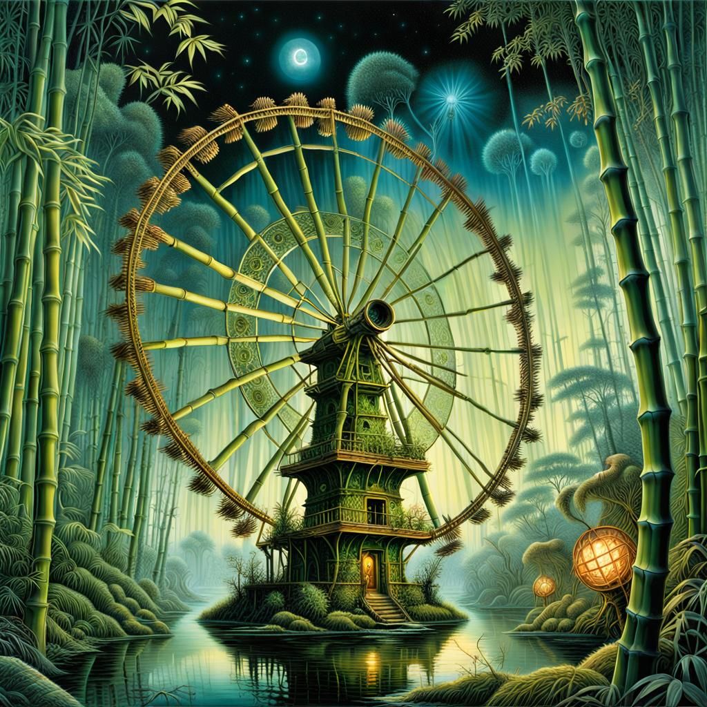 Ancient Chinese Drill with Bamboo Wheels