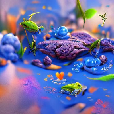 Frogs in Pond: Detailed Matte Painting