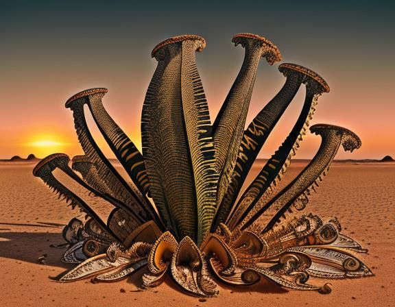 Welwitschia Mirabilis Sunset in Namib Desert