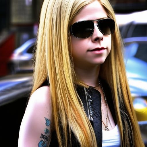 Hyperrealistic Photo of Avril Lavigne in New York