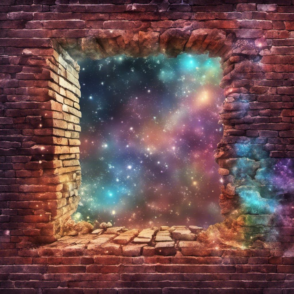 Astral Cosmic Brick Wall Illustration