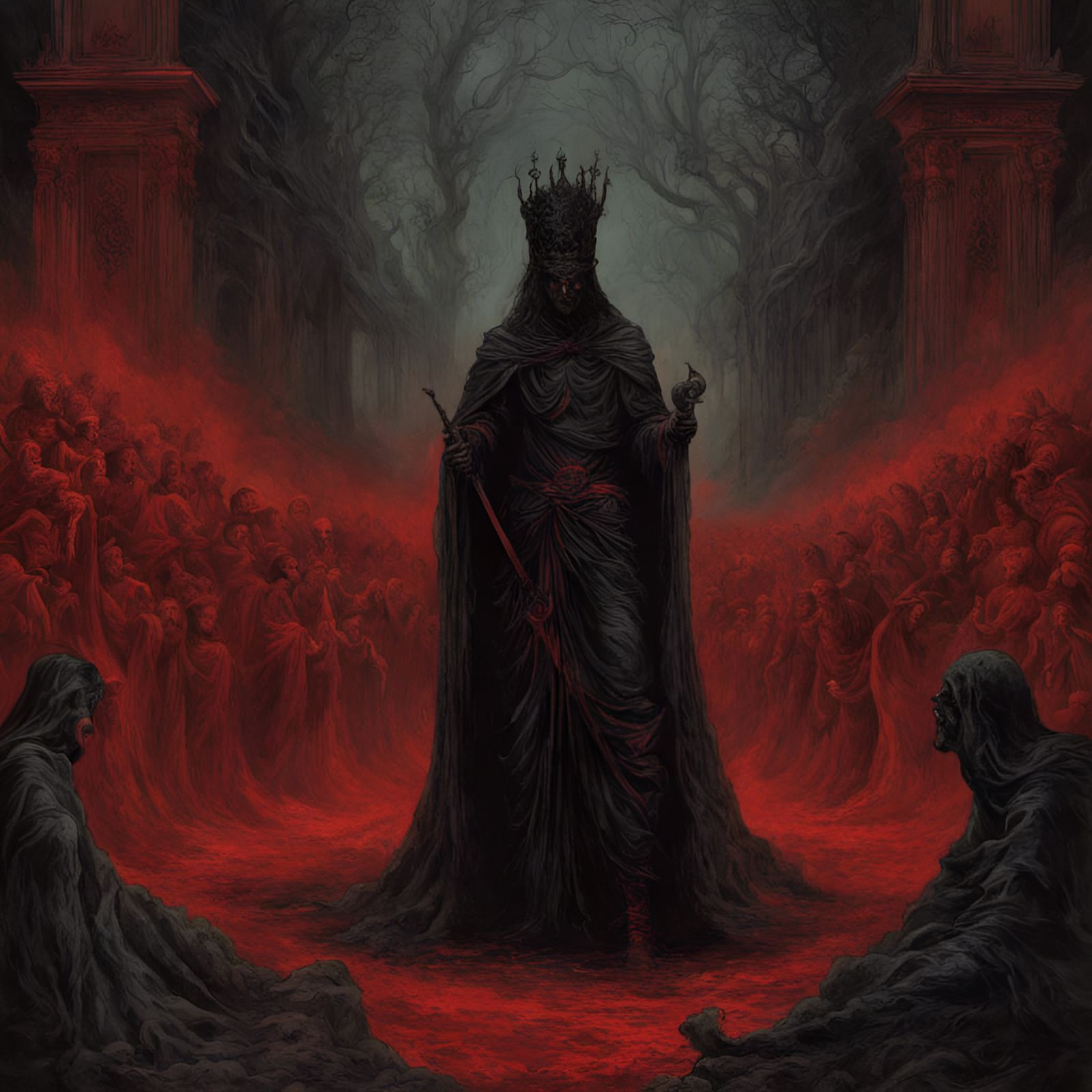 Seven Princes of Hell in Creepy Magazine Style