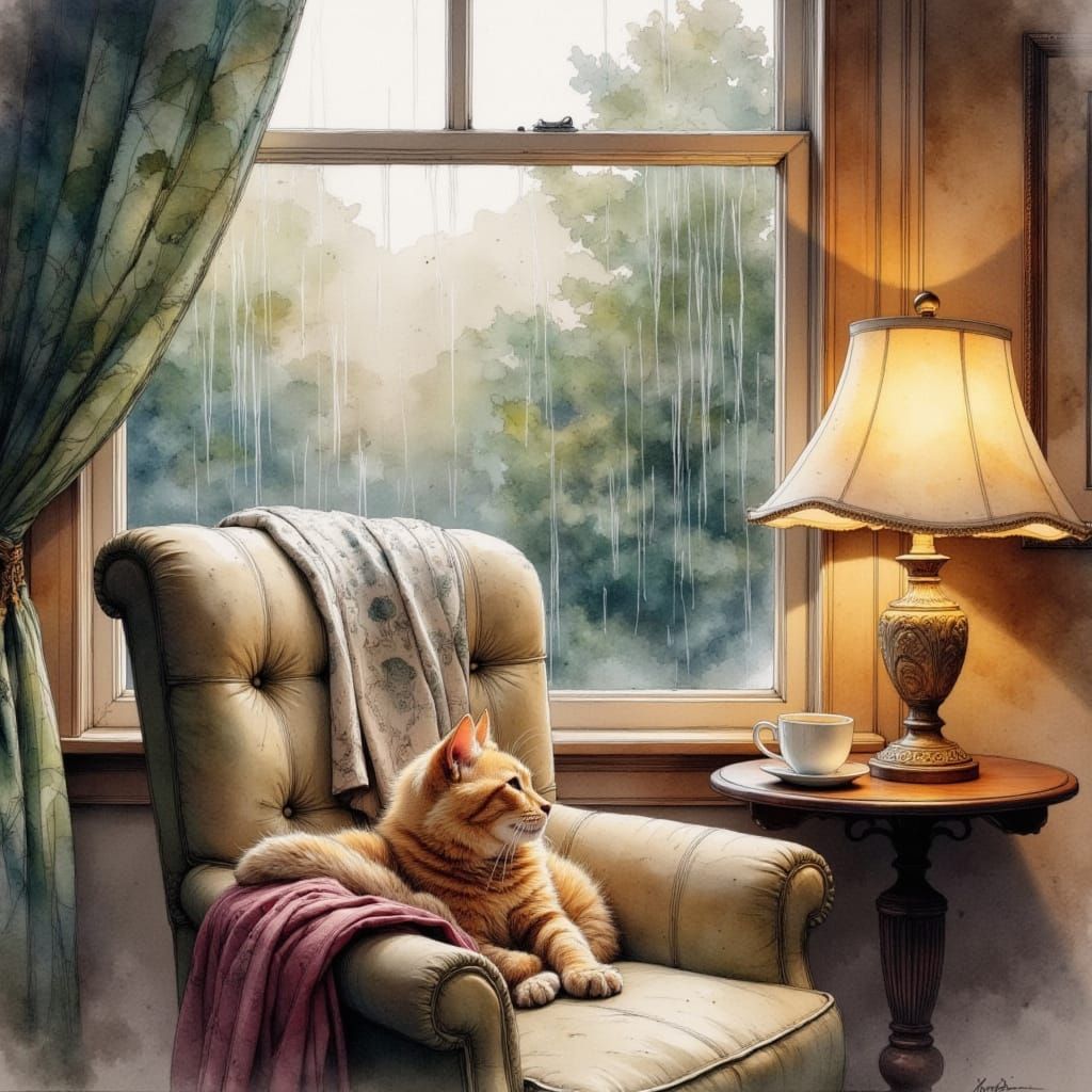 peaceful rainy day