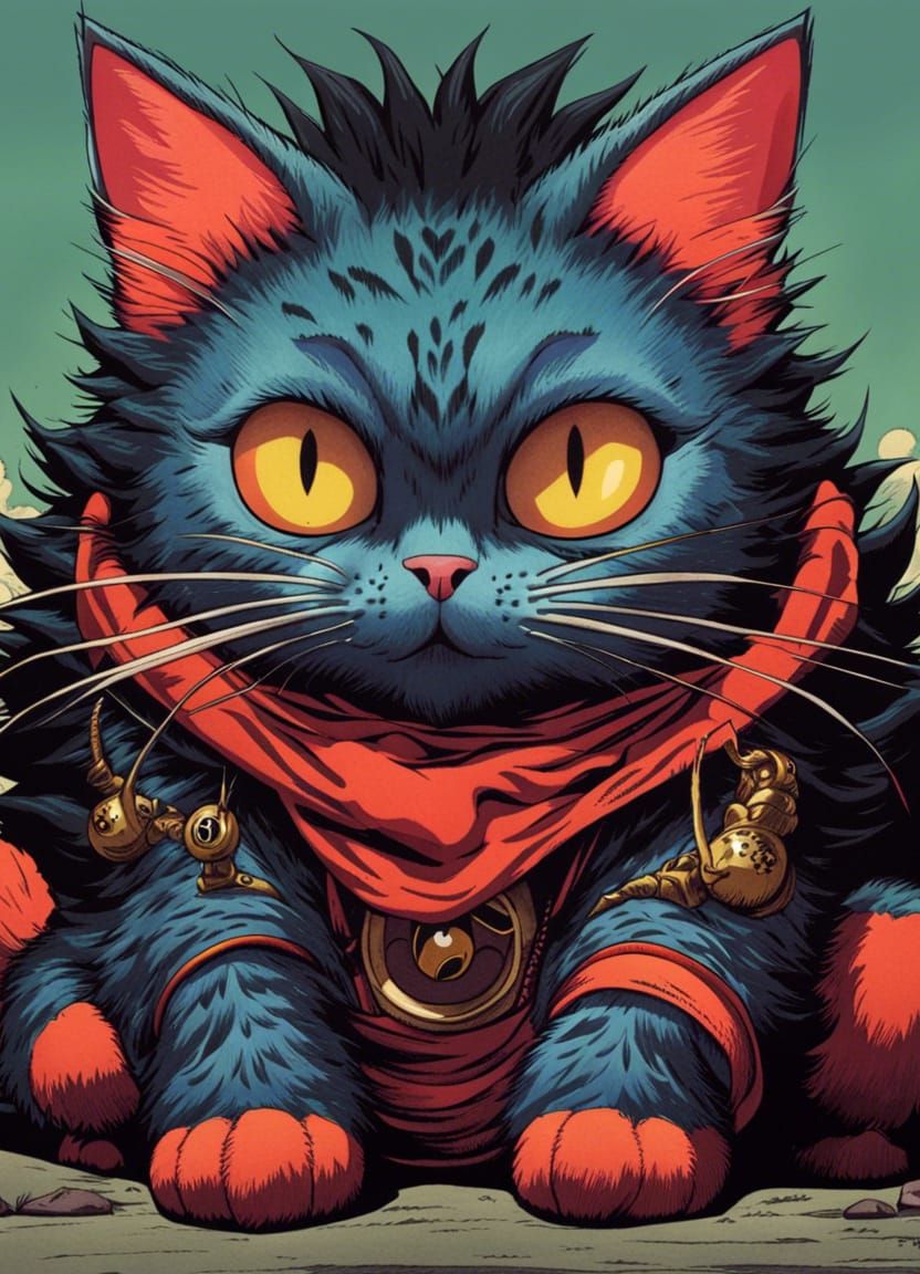 Cute Anime Cat Villain Monster by Toriyama